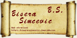 Bisera Simčević vizit kartica